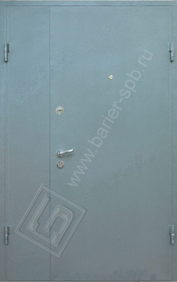 Металлическая дверь в подъезд (голубая)