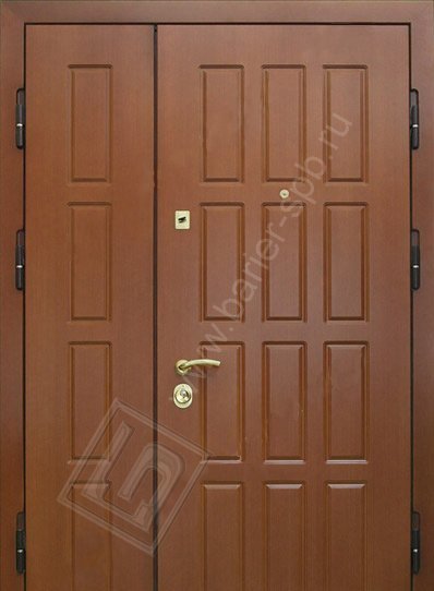 Металлическая распашная двустворчатая дверь